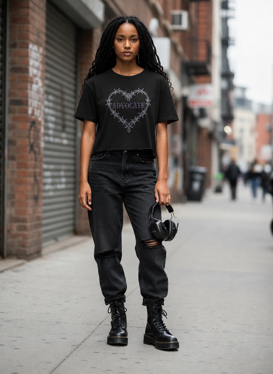Advocate Barbed Heart Crop Tee