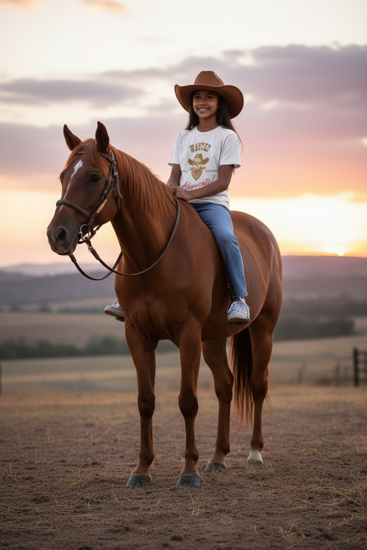 WANTED - White with Pink Font Youth Tee