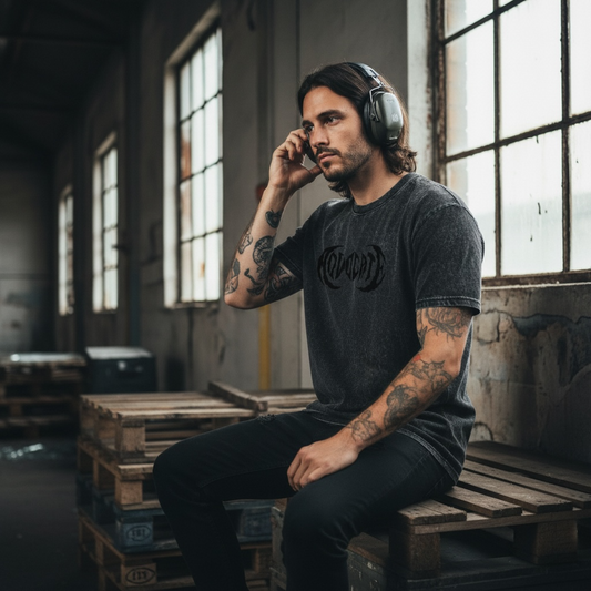 Metal Advocate Mineral Wash Tee - Black Logo
