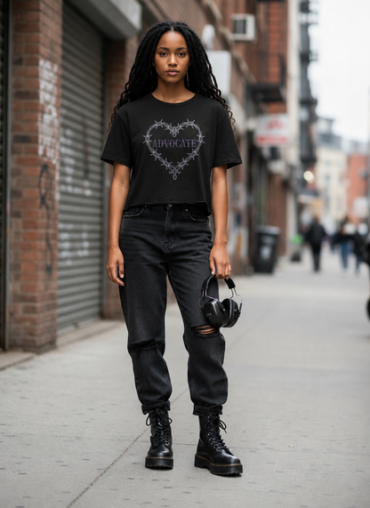 Advocate Barbed Heart Crop Tee