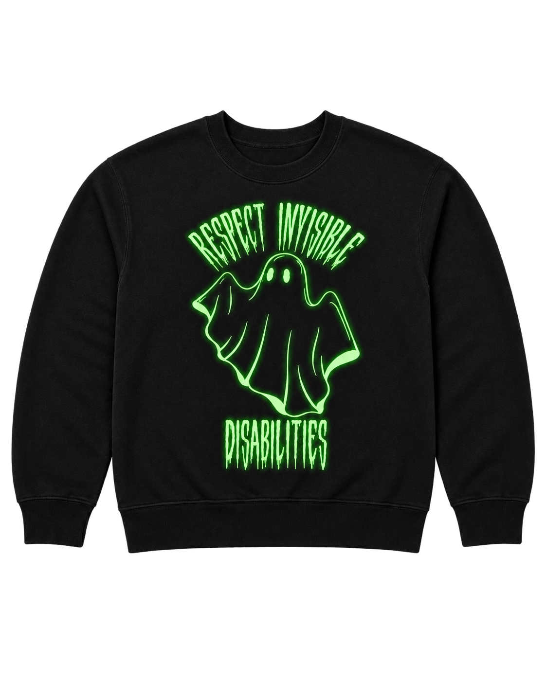 Respect Invisible Disabilities Pullover - Black Glow-in-the-Dark