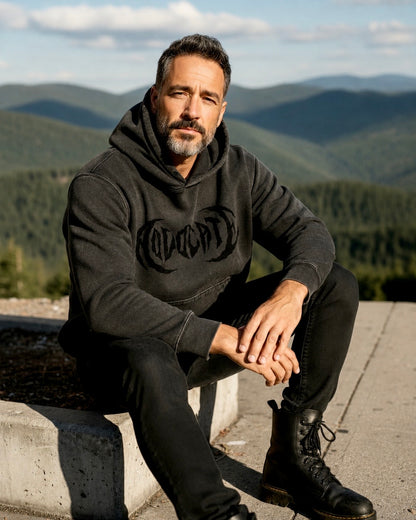 Metal Advocate Mineral Wash Hoodie - Black Logo