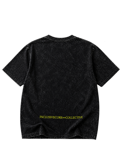 Metal Advocate Mineral Wash Tee - Yellow Green Logo