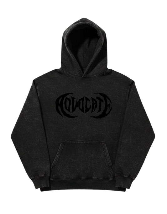 Metal Advocate Mineral Wash Hoodie - Black Logo