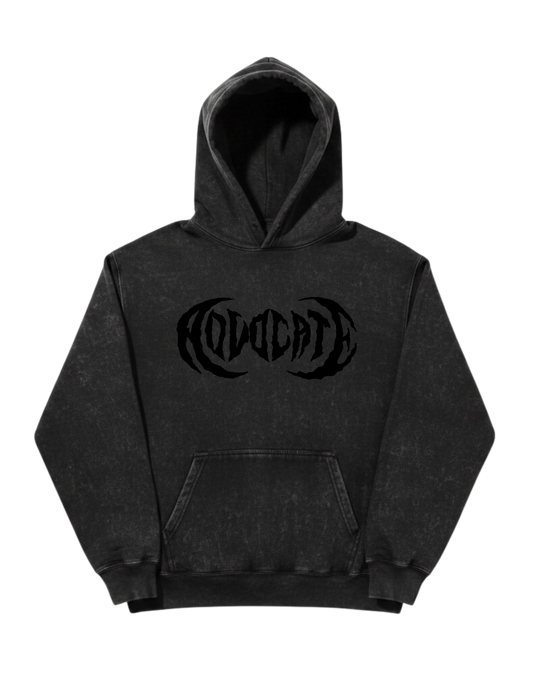 Metal Advocate Mineral Wash Hoodie - Black Logo