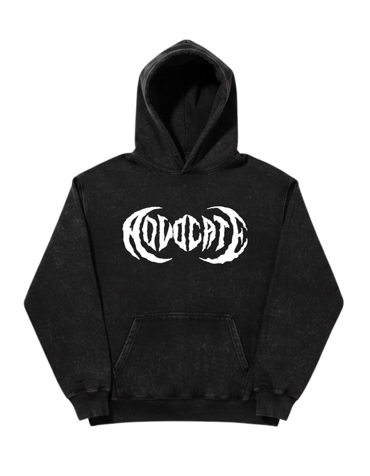 Metal Advocate Mineral Wash Hoodie - White Logo