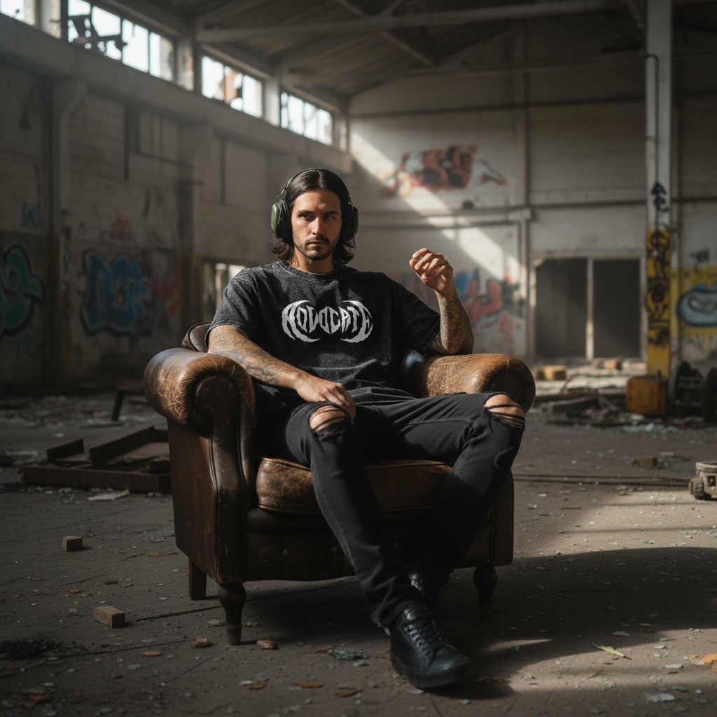 Metal Advocate Mineral Wash Tee - White Logo