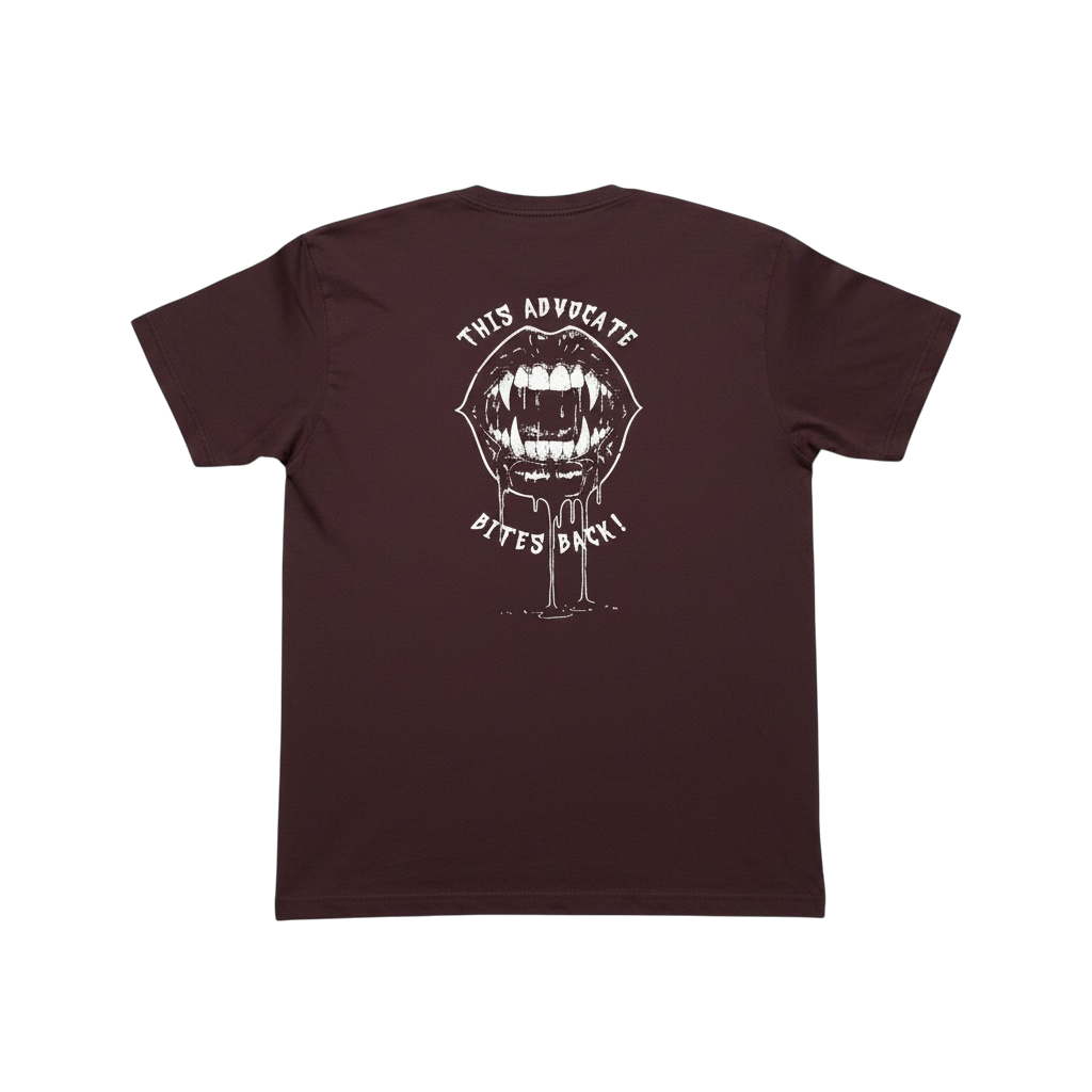 This Advocate Bites Back - Oxblood Adult Tee