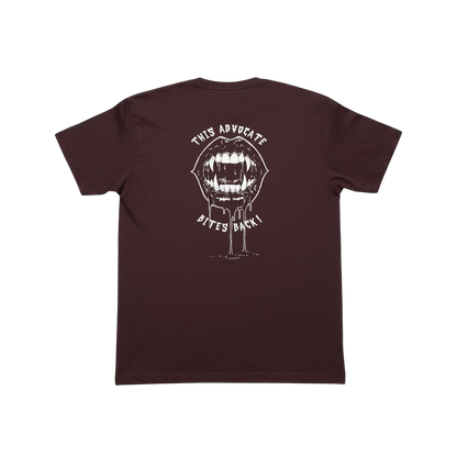 This Advocate Bites Back - Oxblood Adult Tee