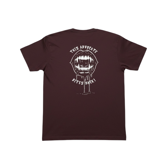 This Advocate Bites Back - Oxblood Adult Tee