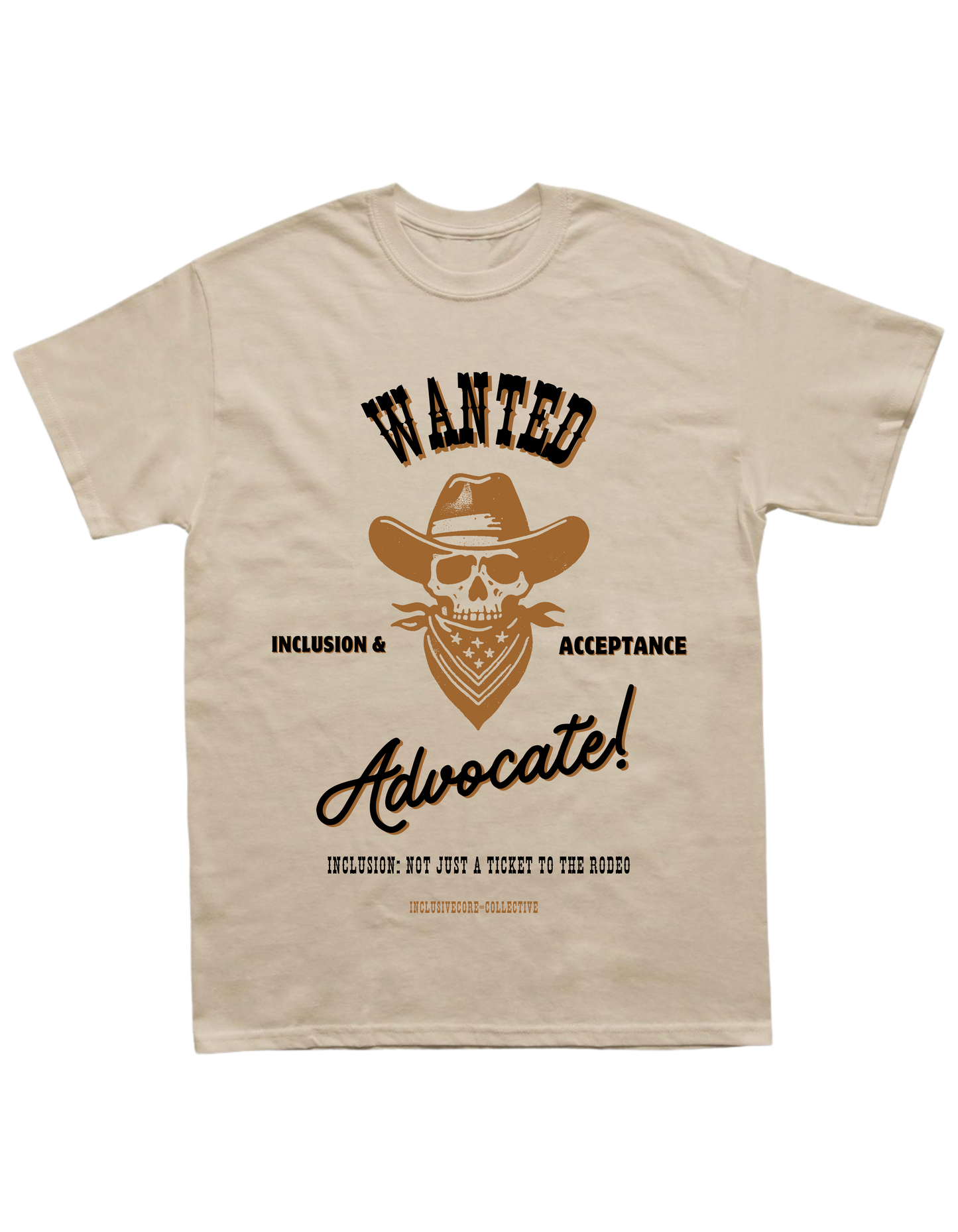 WANTED - Sand with Black Font Adult Unisex Tee