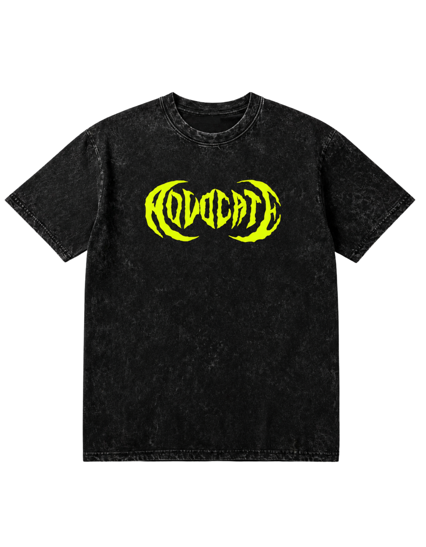Metal Advocate Mineral Wash Tee - Yellow Green Logo